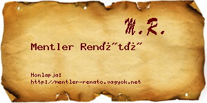 Mentler Renátó névjegykártya
